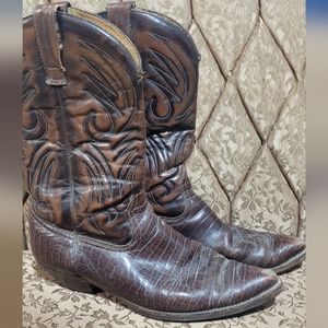 Vintage western cowboy boots leather topy mens 10.5 women's 12